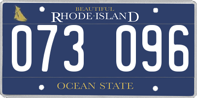 RI license plate 073096