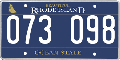 RI license plate 073098