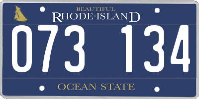 RI license plate 073134