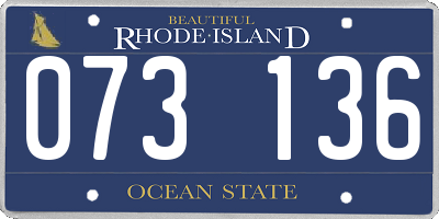 RI license plate 073136