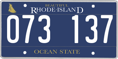 RI license plate 073137