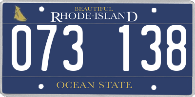 RI license plate 073138