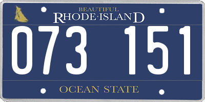 RI license plate 073151