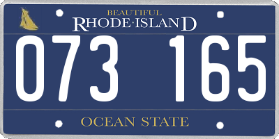 RI license plate 073165