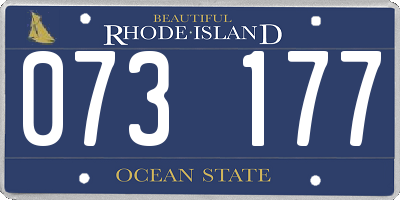 RI license plate 073177