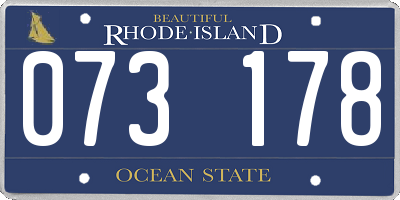 RI license plate 073178
