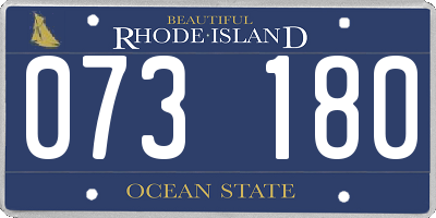 RI license plate 073180