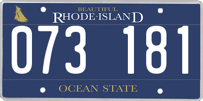 RI license plate 073181