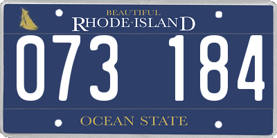 RI license plate 073184