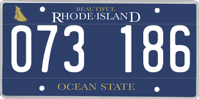 RI license plate 073186