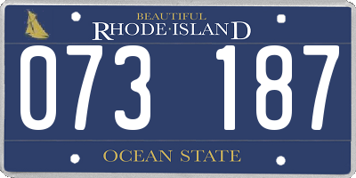 RI license plate 073187