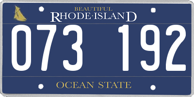 RI license plate 073192