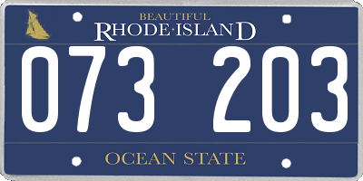 RI license plate 073203