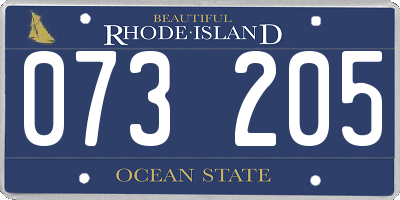 RI license plate 073205