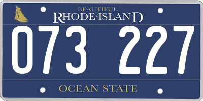 RI license plate 073227