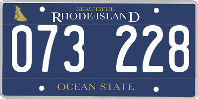 RI license plate 073228