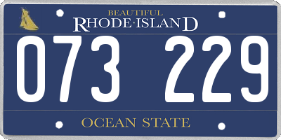 RI license plate 073229