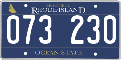 RI license plate 073230