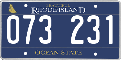 RI license plate 073231
