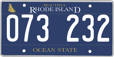 RI license plate 073232