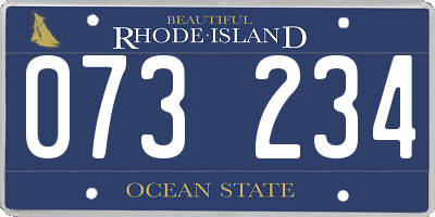 RI license plate 073234