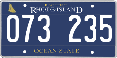 RI license plate 073235
