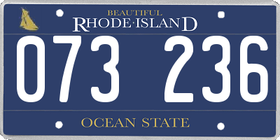 RI license plate 073236