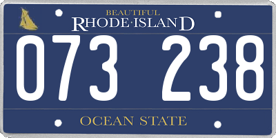 RI license plate 073238