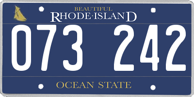 RI license plate 073242