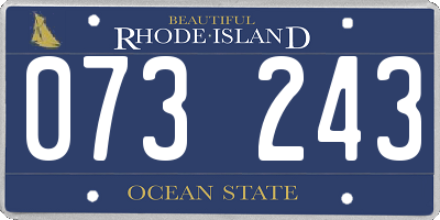 RI license plate 073243