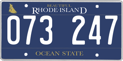 RI license plate 073247