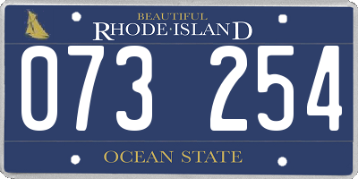 RI license plate 073254