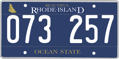 RI license plate 073257