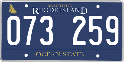 RI license plate 073259