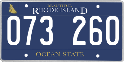 RI license plate 073260