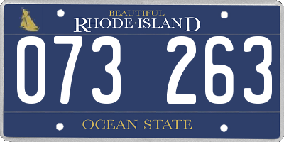 RI license plate 073263