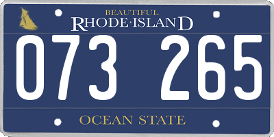 RI license plate 073265