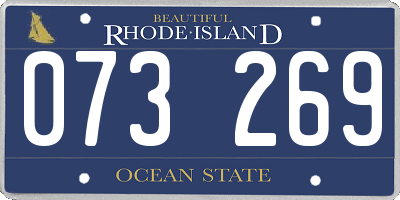 RI license plate 073269