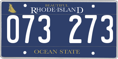 RI license plate 073273