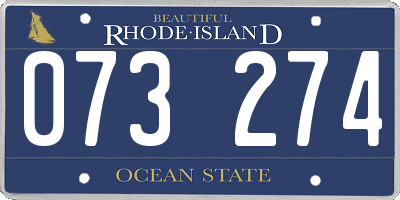 RI license plate 073274