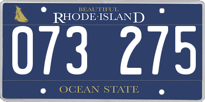 RI license plate 073275