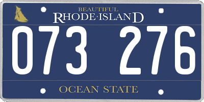 RI license plate 073276