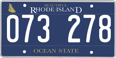 RI license plate 073278