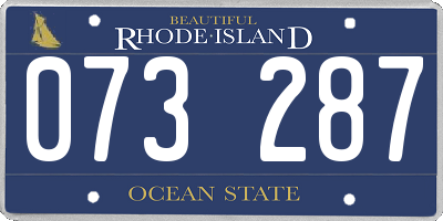 RI license plate 073287