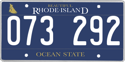 RI license plate 073292