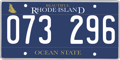 RI license plate 073296