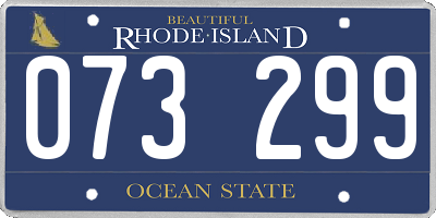 RI license plate 073299