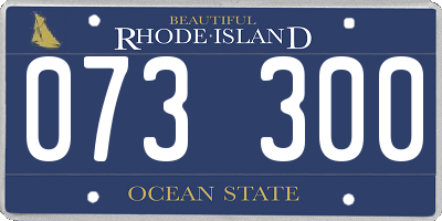 RI license plate 073300