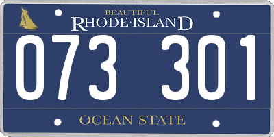 RI license plate 073301