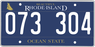 RI license plate 073304